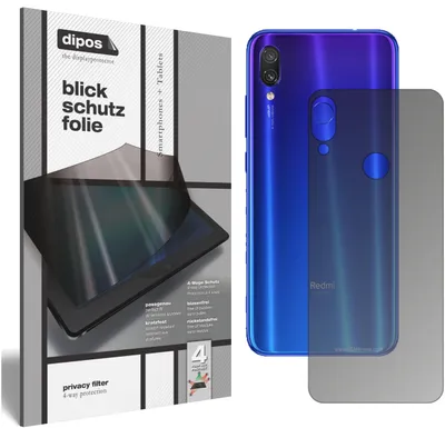 Produktbild von Xiaomi Redmi Note 7 Rückseite Blickschutzfolie matt Schutzfolie Folie Display