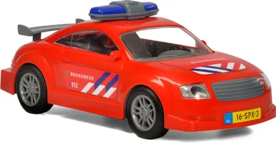 Immagine prodotto di Auto sportiva giocattolo dei pompieri in plastica con adesivi e ruote
