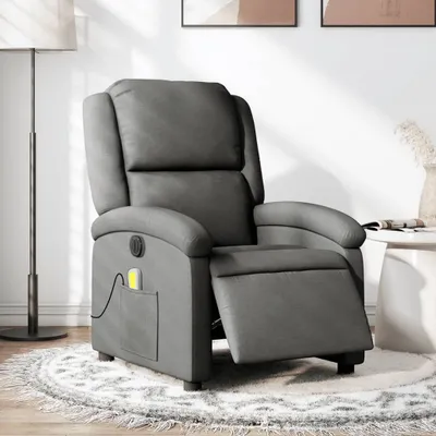 Produktbild von Massagesessel Elektrisch Dunkelgrau Stoff , Klassische Sessel 2024 Neu