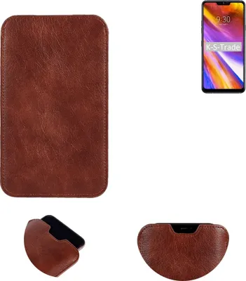 Produktbild von K-S-Trade Schutzhülle Handyhülle kompatibel mit LG Electronics G7+ ThinQ Handytasche Kunstleder Sleeve in braun