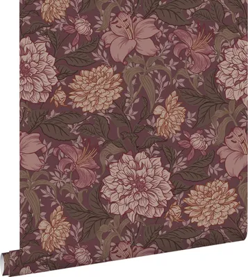 Obrázok produktu pre ESTAhome tapeta kvetinový vzor tmavo fialová 50 x 900 cm