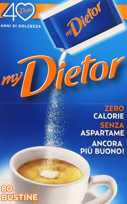 Produktbild von Dietor - Süßstoffbeutel, keine Kalorien, ohne Aspartam, 80 x 0,8 g, insgesamt: 64 g