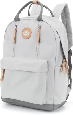 Image de Himawari | Sac à dos pratique, pour l'université, en gris clair, 28x40x15 cm