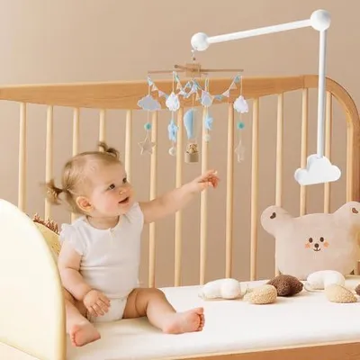 Produktbild von Mobile Holzhalterung für das Babybett