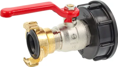 Produktbild von tecuro Kugelauslaufventil gerade mit Schnellkupplung und IBC Adapter Grobgewinde S60 x 6