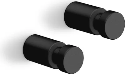 Produktbild von ZACK 2er Set Handtuchhaken CARVO Haken Edelstahl schwarz klein 40444