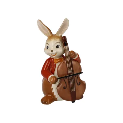 Obrázek produktu pro Figurka králíka Goebel - Veselý basista, Velikonoce, kamenina, barevná, 8 cm, 66845801