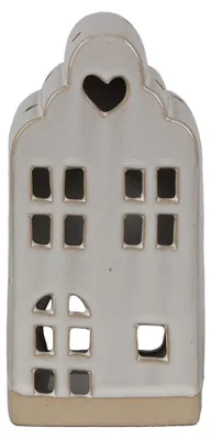 Image de Clayre & Eef Bougeoir Maison 9x8x18 cm Beige Céramique