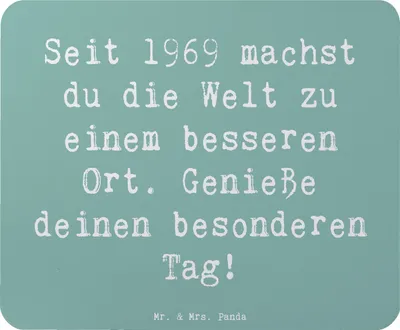 Produktbild von Mr. & Mrs. Panda Mousepad Spruch 1969 Geburtstag - Meeresbrise - Geschenk, feiern, Geburtsjahr, Geburtstagsgeschenk, Jubiläum, personalisierte Geschenke, Jahrgang, Alter