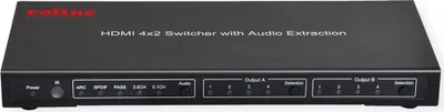 Produktbild von ROLINE 4K HDMI Matrix Switch, 4 x 2, mit Fernbedienung