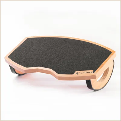 Produktbild von UNITURE® Ergonomische Holz Fußstütze Schreibtisch, Fußbank aus Naturholz und Schwarz, modern & ergonomisch, 43x22,5x11 cm, für bessere Sitzhaltung im Büro & Homeoffice