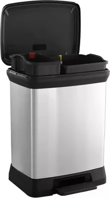 Obrázok produktu pre Curver Deco Bin metalický odpadkový kôš s pedálom na recykláciu 10+18L