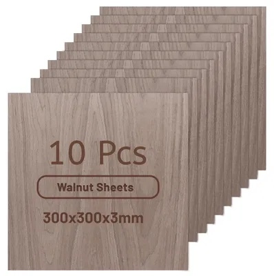 Produktbild von Multiplexplatten Set von 10 Stück, 300 x 300 mm, Nussbaum