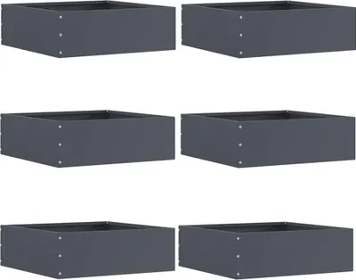 Image de Bordure de Pelouse 6 pcs Anthracite 40 x 40 x 13 cm Acier