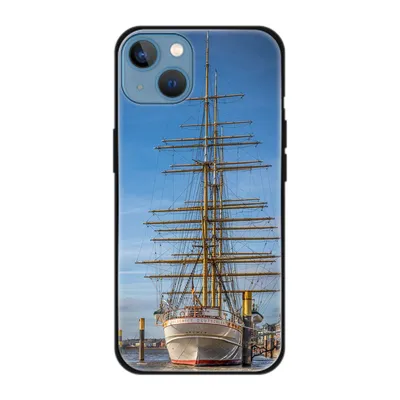 Produktbild von König Design Hülle kompatibel mit Apple iPhone 13 Kunststoff Soft Handyhülle - Handy Case Segelboot