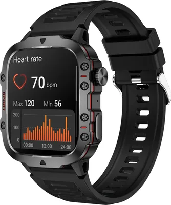 Zdjęcie produktu dla Smartwatch dla kobiet i mężczyzn BT Odbieranie/wykonywanie połączeń Monitorowanie zdrowia Zegarek sportowy 1,96" Wyświetlacz o wysokiej przejrzystości Czarny