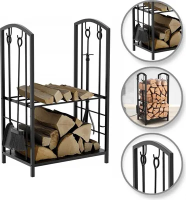 Produktbild von Ständer, Metallkorb für Holzofen mit Zubehör 73x40x30 cm snd05.