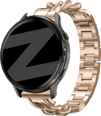 Produktbild von Bandz Edelstahl-Kettenarmband – Passend für Garmin Vivoactive 3s/Vivoactive 4S/Venu 2S (40 mm)/Venu 3S/Forerunner 255S/Forerunner 265S – Starlight