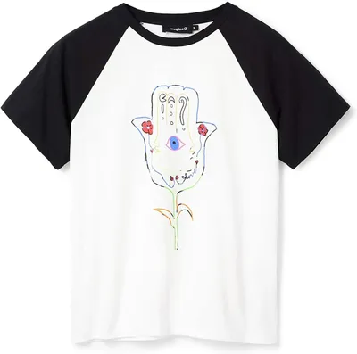Produktbild von Desigual Damen T-Shirt - Weißes T-Shirt mit Hamsa-Print 22WWTKK22000 GR. XXL