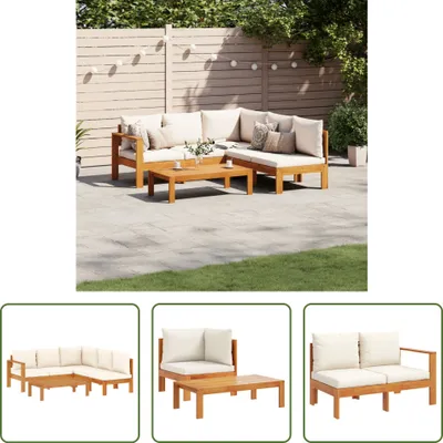 Produktbild von The Living Store 4-tlg. Garten-Sofagarnitur mit Kissen Massivholz Akazie