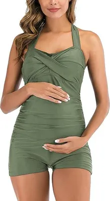 Zdjęcie produktu dla Strój kąpielowy ciążowy EastElegant jednoczęściowy retro halter z boyleg S