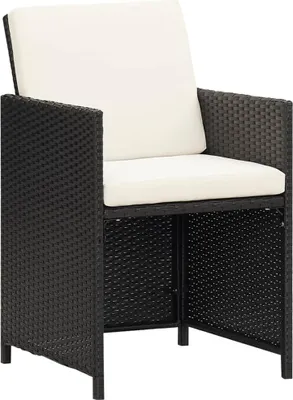 Produktbild von vidaXL Gartenstühle 4 Stk. Poly Rattan Schwarz