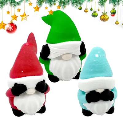 Productafbeelding van Tuinkabouter Beeldjes - Kabouter Beeldjes - Decoratie Binnen Buiten - 3D Geprint Ontwerp - 40x40x40 mm - Kerstdwerg