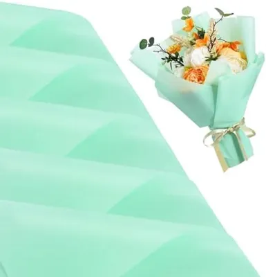 Produktbild von PolkaHome® 20 Blätter Türkis Blumenmatte Geschenkpapier, wasserdicht, 58 x 58 cm, für Blumensträuße und Geschenke