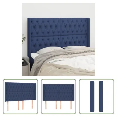 Produktbild von The Living Store Kopfteil mit Ohren Blau 163x16x118/128 cm Stoff