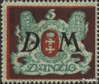 Produktbild von Briefmarken Danzig 1922 Mi D21X (kompl.Ausg.) mit Durchstich, Zähnung evtl. fehlerhaft mit Falz Dienstmarke