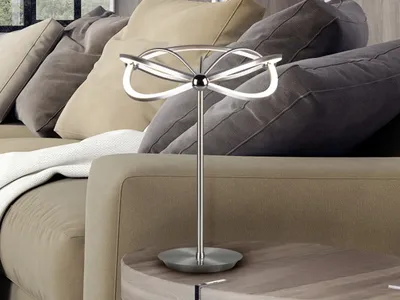 Produktbild von Moderne LED Tischlampe CHARIVARI Silber matt, Höhe 50cm