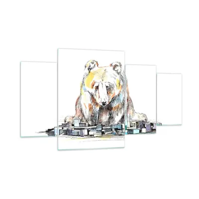 Produktbild von Bilder auf glas - Bär Spielzeug Spiel Illustration - 160x90cm - Glasbilder - Wandbilder - Kunstdruck - zum Aufhängen bereit - Wanddekoration aus Glas - Glas Bilder - Wandbild auf Glas - GDL160x90-2987