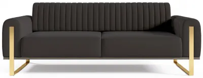 Produktbild von Selsey Parissa - Sofa, Samt Schwarz goldene Füße, 228 cm