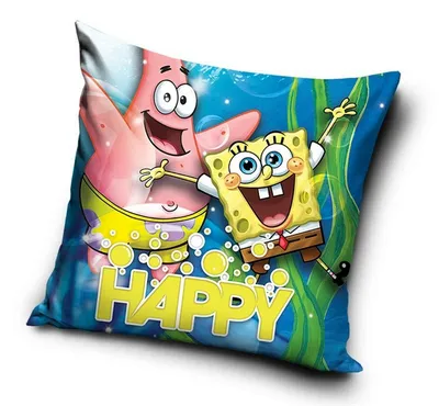 Obrázok produktu pre Vankúš  Spongebob a Patrik - HAPPY
