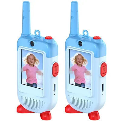 Produktbild von Kinder Video Walkie Talkie 2er Set – Funkgeräte Set mit Kamera, 2.0" Display, Video Voice Changer, USB-C aufladbar, Privates Funkgerät Spielzeug