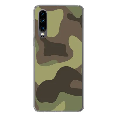 Produktbild von MuchoWow® Handyhülle Schutzhülle Hülle für Huawei P30 Illustration eines Tarnmusters Silikon Softcase Handy Hülle - Kartenbesitzer