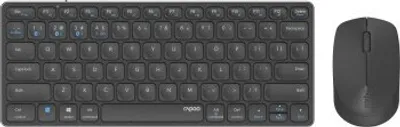 Zdjęcie produktu dla Rapoo 9600M, Przewodowy i Bezprzewodowy, USB + Bluetooth, QWERTY, Ciemny Szary, Dołączona myszka