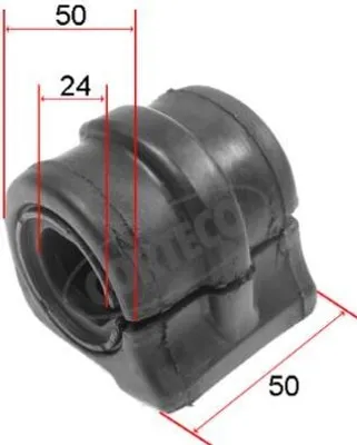 Produktbild von CORTECO 80000104 Lagerung Stabilisator Stabigummi Vorne passend für PEUGEOT 406 (8B) 406 Coupe (8C) 406 Break (8E/F)