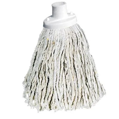 A close-up studio shot of a mop head.
