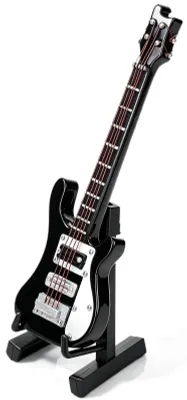 Gitarrenornament aus Holz, 10 cm, mit Ständer und Koffer