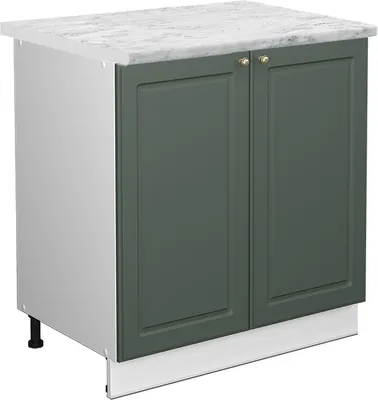 Zdjęcie produktu dla Szafki kuchenne Vicco Fame-Line Green Gold Country/Biały 80 cm blat roboczy Marmur, Model 46928