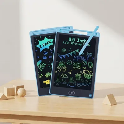 Produktbild von Set 8,5-Zoll-LCD-Schreibtafel, farbenfrohes Zeichen- und Kritzelbrett für Kinder, tragbares Lernspielzeug-Geschenk für Kleinkinder,Jungen und Mädchen