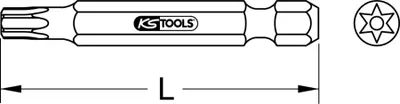 Obrázek produktu pro KS TOOLS 1/4' Bit Torx, vrtaný, 50 mm, TB7 ( 911.2770 )