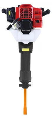 Image de Marteau piqueur à essence 52 cm³ - Marteau pneumatique - Puissance 1900 W - 6500 tr/min - Burins pointus et plats - Pour le béton et la pierre - Rouge