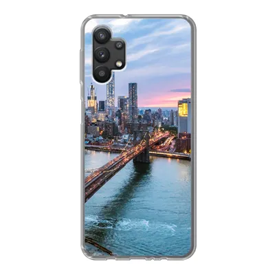 Produktbild von MuchoWow® Handyhülle Schutzhülle Hülle für Samsung Galaxy A32 5G New Yorker Skyline an der Brooklyn Bridge Silikon Softcase Handy Hülle - Softcase
