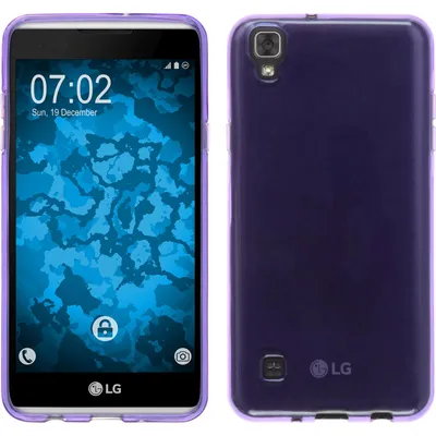 Produktbild von PhoneNatic Case kompatibel mit LG X Skin - lila Silikon Hülle crystal-case + 2 Schutzfolien