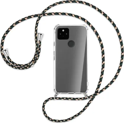 Produktbild von Handykette Backcover-Schutzhülle mit Band (Metall silberfarben) für Google Pixel 5a 5G  - camouflage