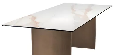 Zdjęcie produktu dla Stół do jadalni drewniane stoły do jadalni styl nowoczesny brązowy design metal