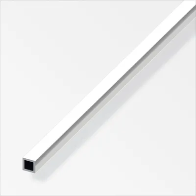 Produktbild von alfer Vierkantrohr 1 m, 10 x 10 x 1 mm Alu eloxiert poliert chrom