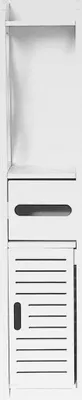 Produktbild von Toilettenpapierhalter für Badezimmer, freistehender platzsparender Schrank, wasserdichter Badezimmerschrank für Wohnzimmer, Schlafzimmer, Küche usw. - 20 * 15 * 80 cm - weiß